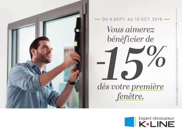 -15% dès la première fenêtre jusqu'au 13 octobre 2019