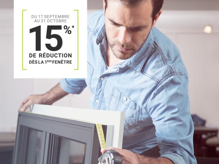 15% de réduction dès la 1ère fenêtre (du 17 septembre au 21 octobre 2018)