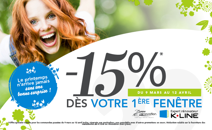 -15% à partir de votre 1ère Menuiserie*