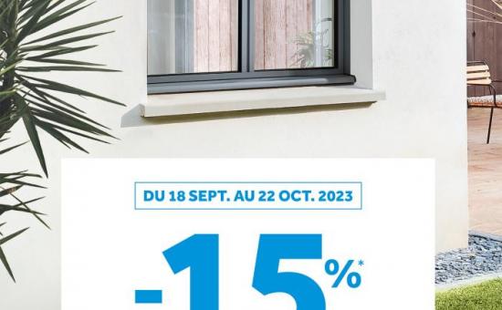 Du 18 sept. au 22 oct : -15% sur vos menuiseries K•LINE