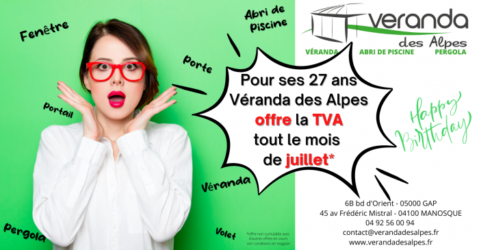 OFFRE ANNIVERSAIRE = TVA Offerte !